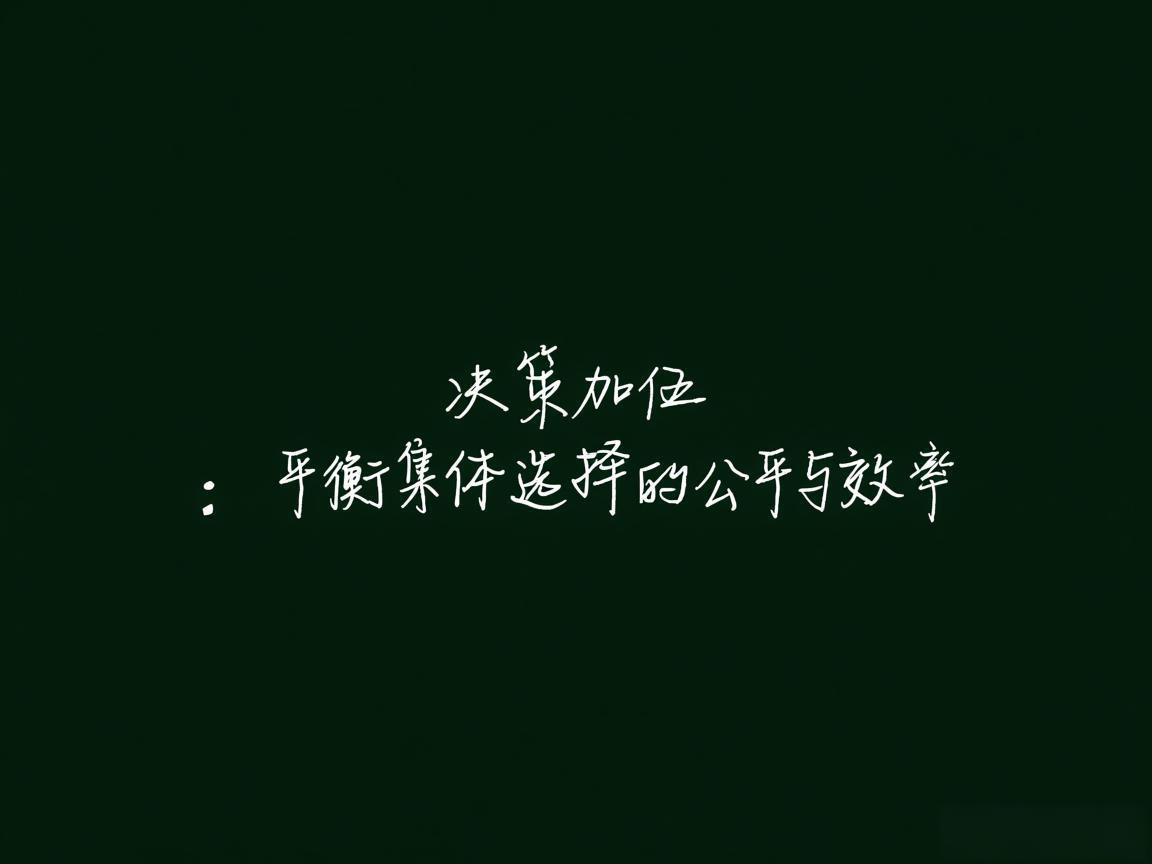 "决策加权:平衡集体选择的公平与效率"
